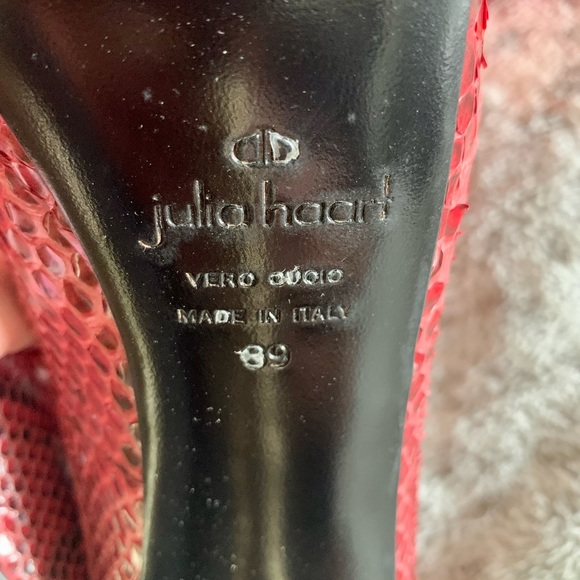 *RARE* JULIA HAART *NEW* Red Python Heels Sz39/8 - Picture 5 of 10